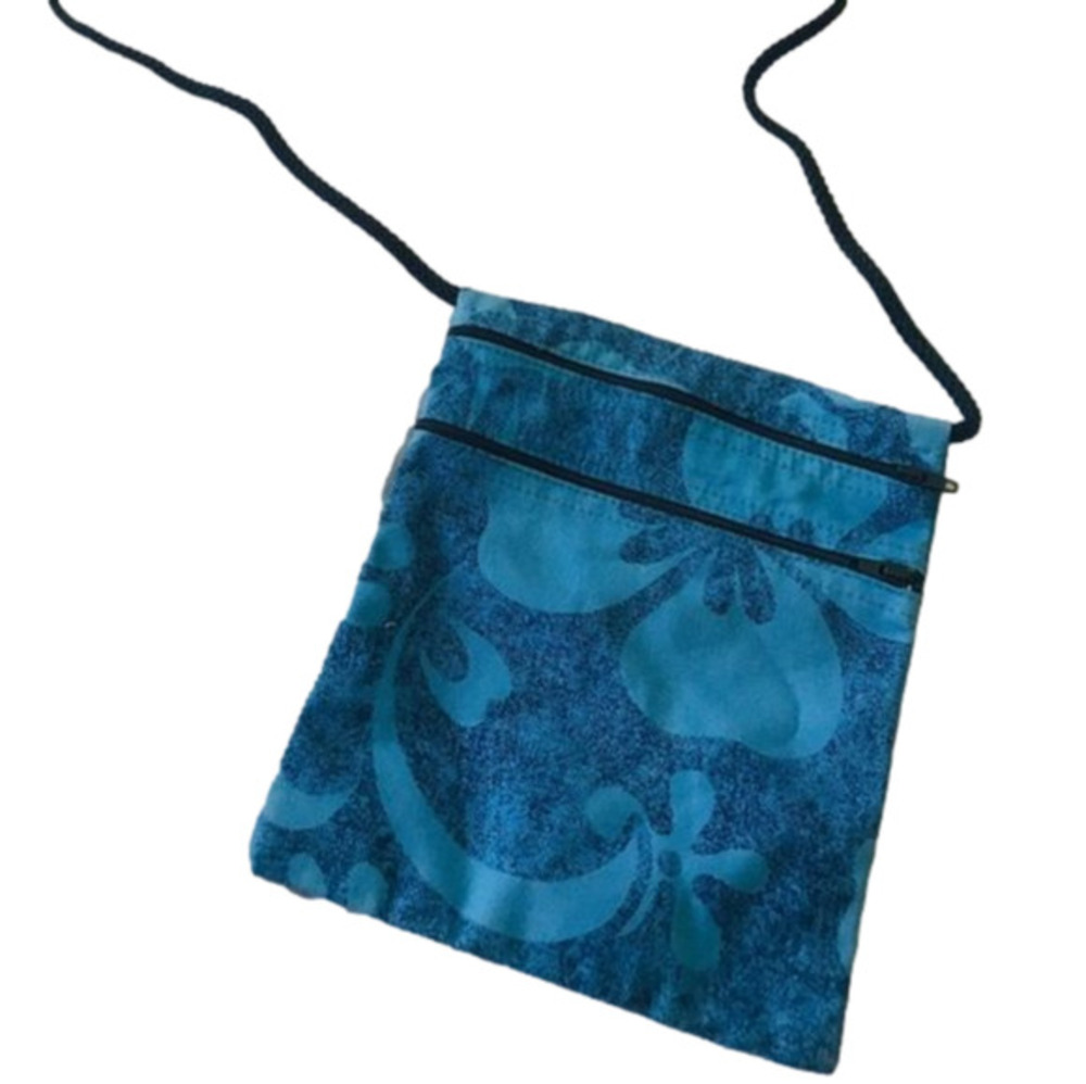 Blue Hawaiian Flower Mini Messenger Side P…
